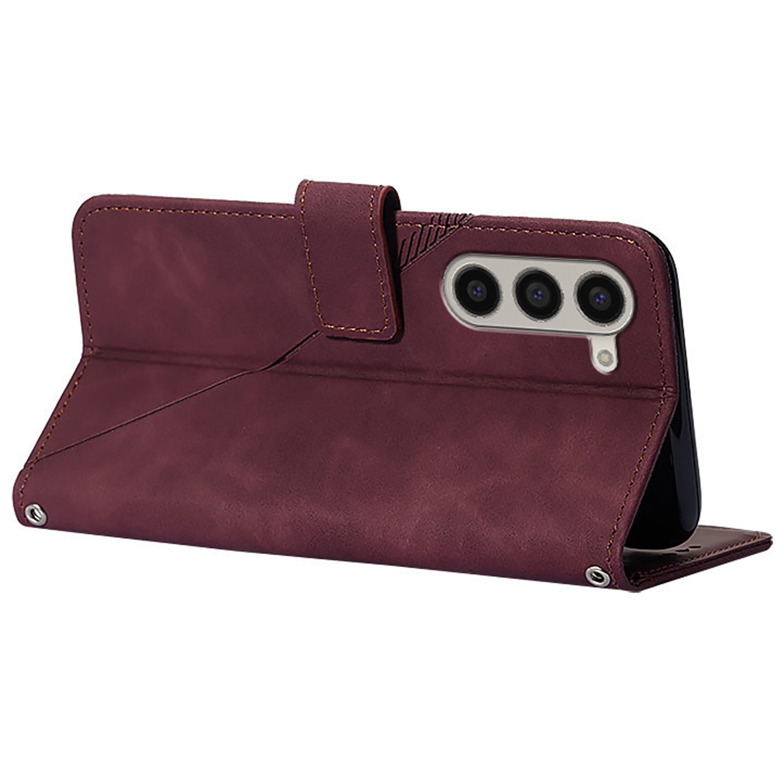 YB Imprinting Series-2 for Samsung Galaxy Z Fold6 5G Case PU Leather Imprinted Phone Cover with Shoulder Strap - Wine Red YB Imprinting Series-2 for Samsung Galaxy Z Fold6 5G Case PU Leather Imprinted Phone Cover with Shoulder Strap - Wine Red